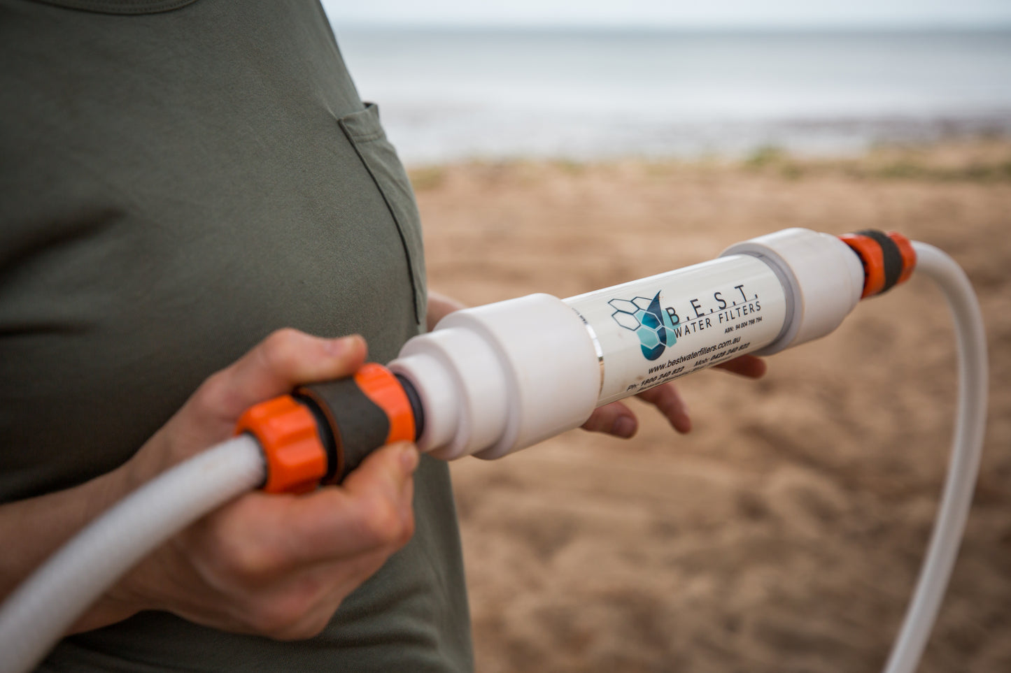 Water Filter by B.E.S.T. Inline filter fitted with Plastic Hose Connections